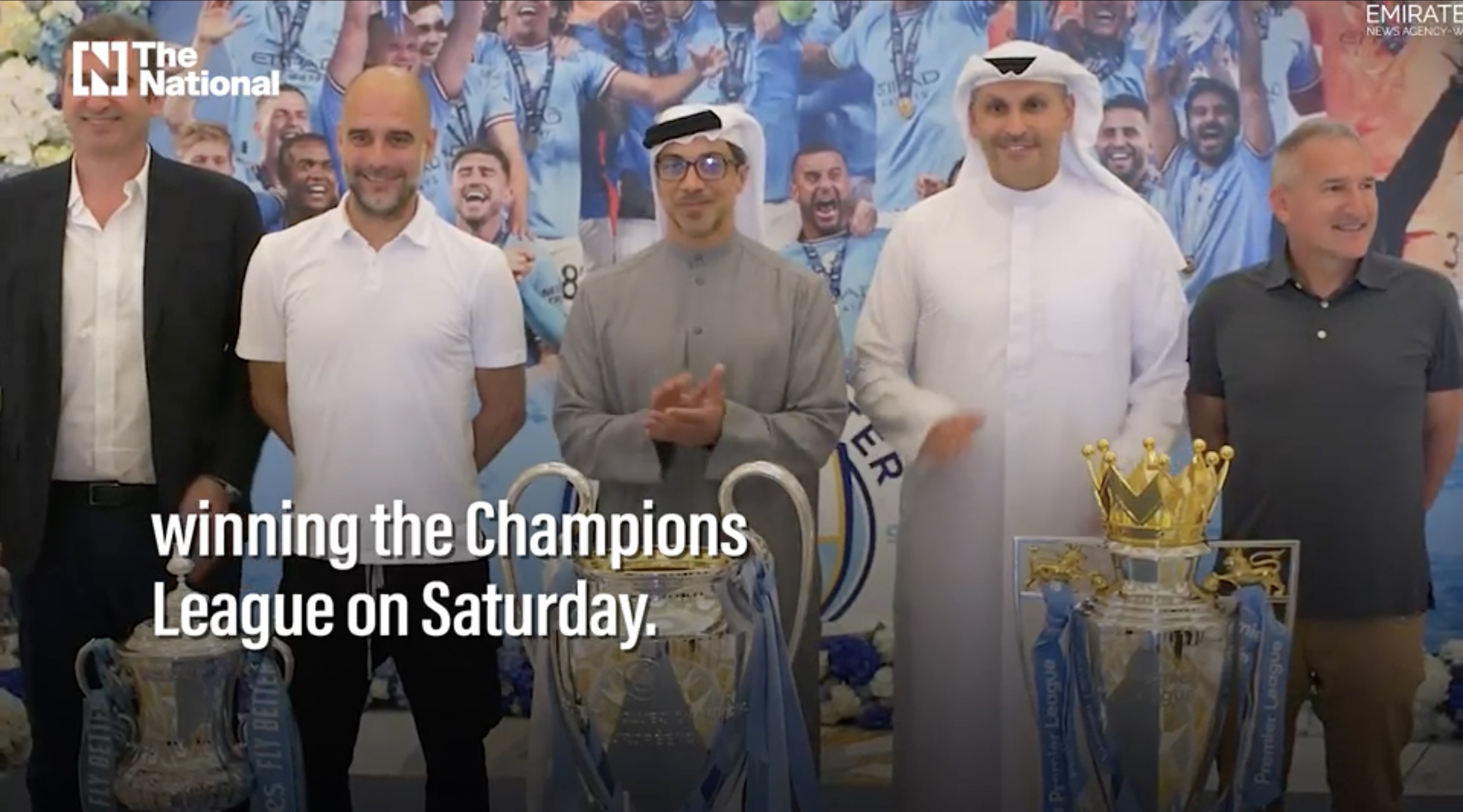 Manchester City owner Sheikh Mansour bin Zayed, UAE Vice President, Deputy Prime Minister and Minister of the Presidential Court, hosted the club&rsquo;s treble-winning manager Pep Guardiola in Abu Dhabi.