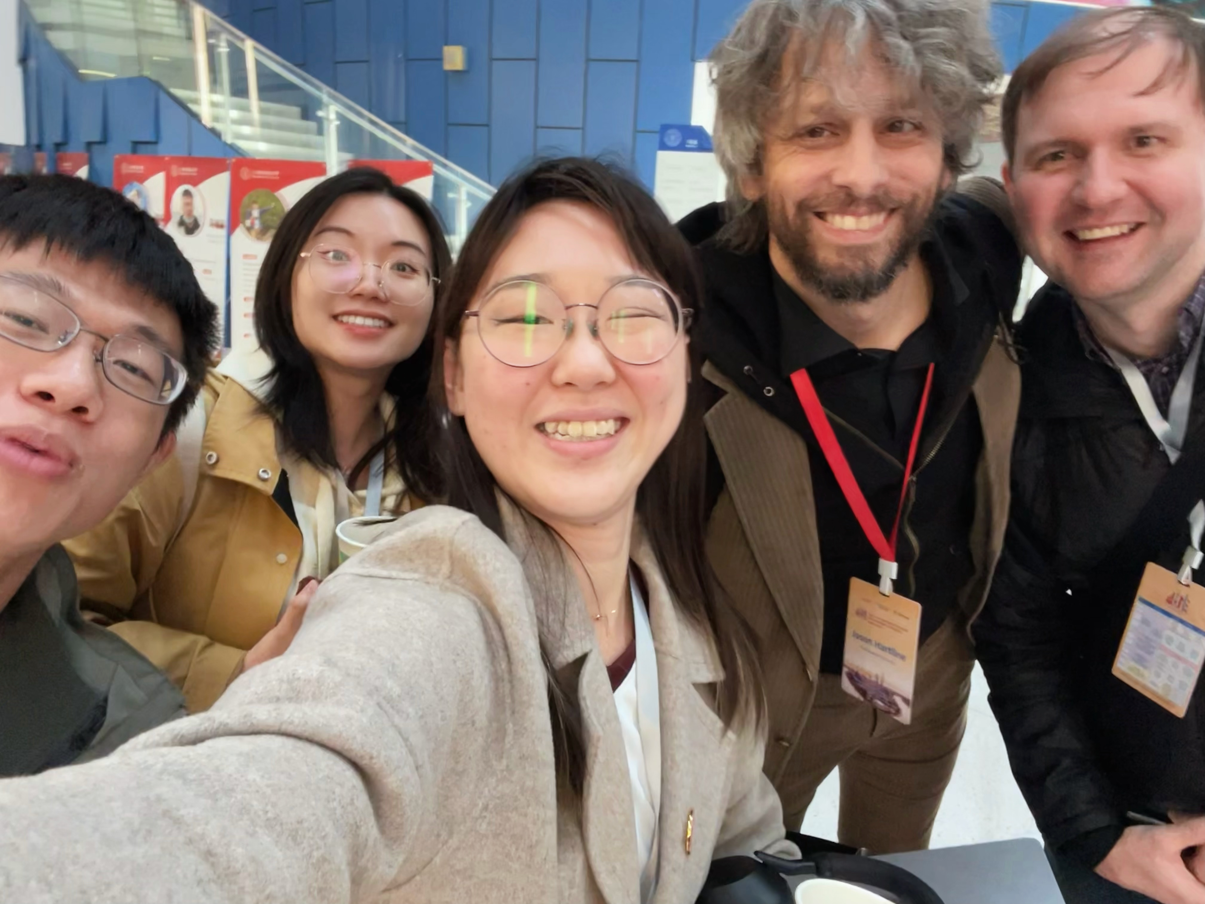 Hao Li, Qun Hu, Ariana T. (Me), Jason Hartline and Nick Gravin, during tea break.