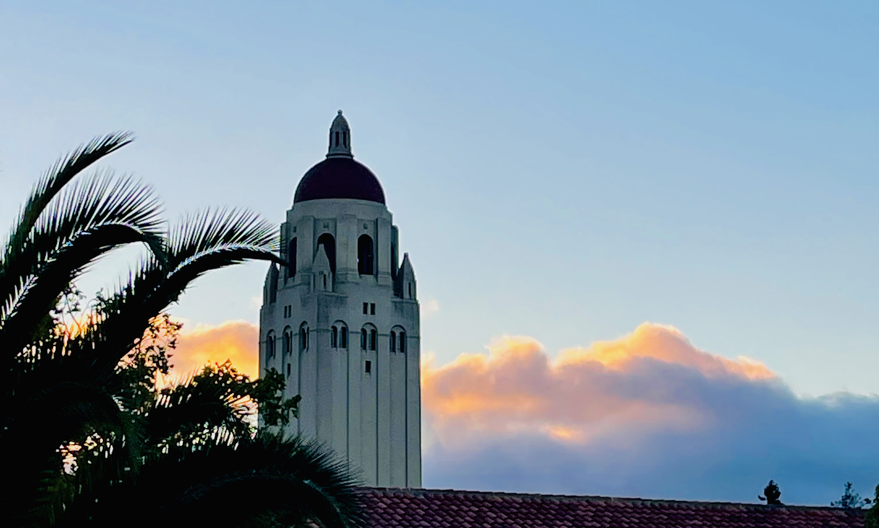 Hoover Tower in the afterglow