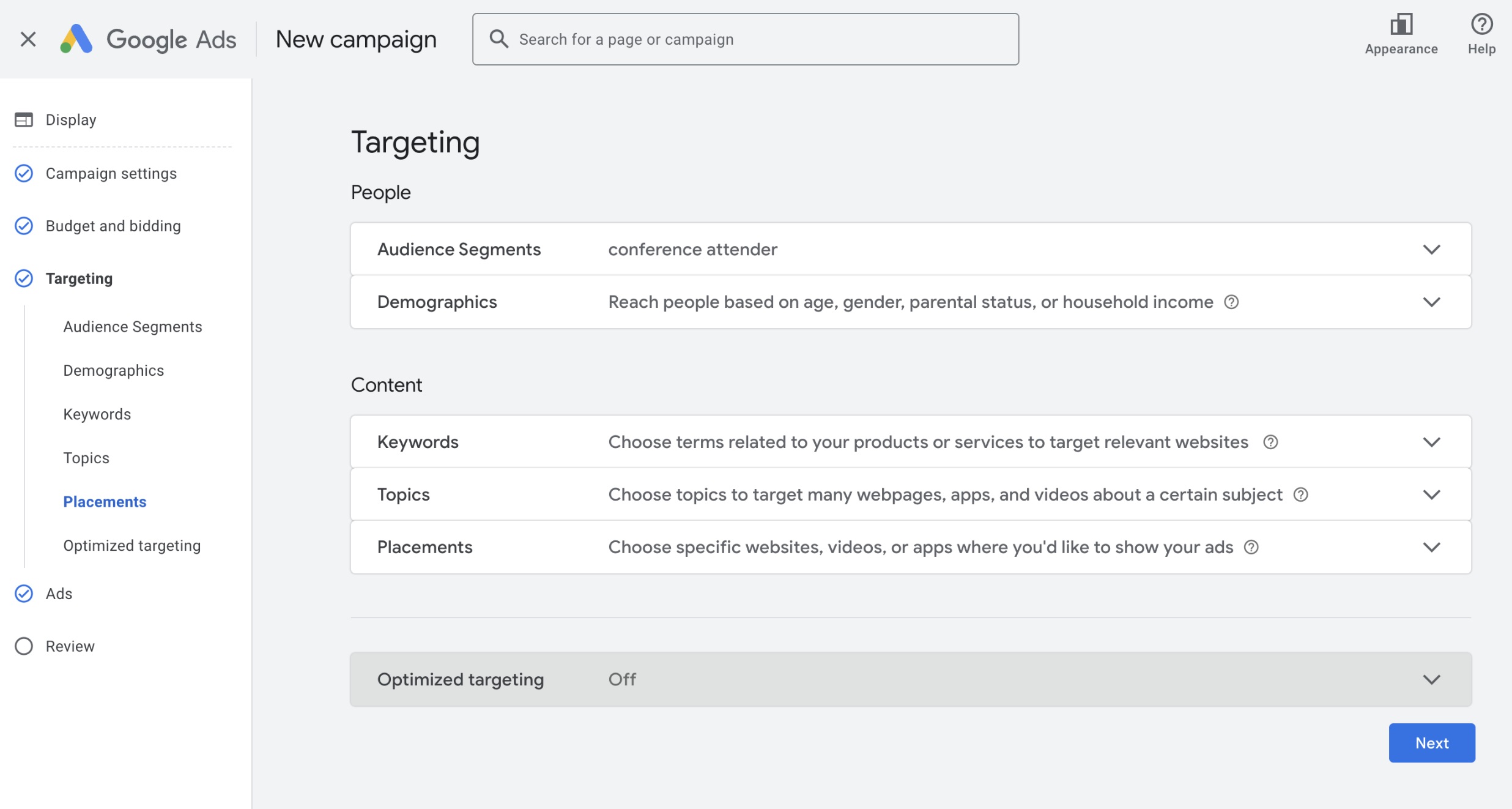 Google’s audience targeting capabilities, showing how demographic and behavioral data are utilized for ad placements.